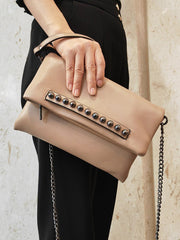 Geometric Rivet Split-Joint Handbags Bags
