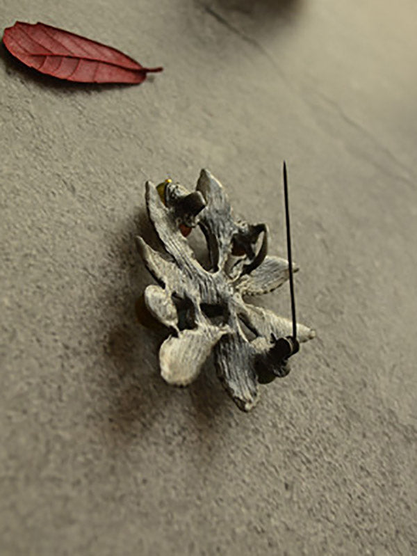Vintage Leaves Tree Brooch&Necklace