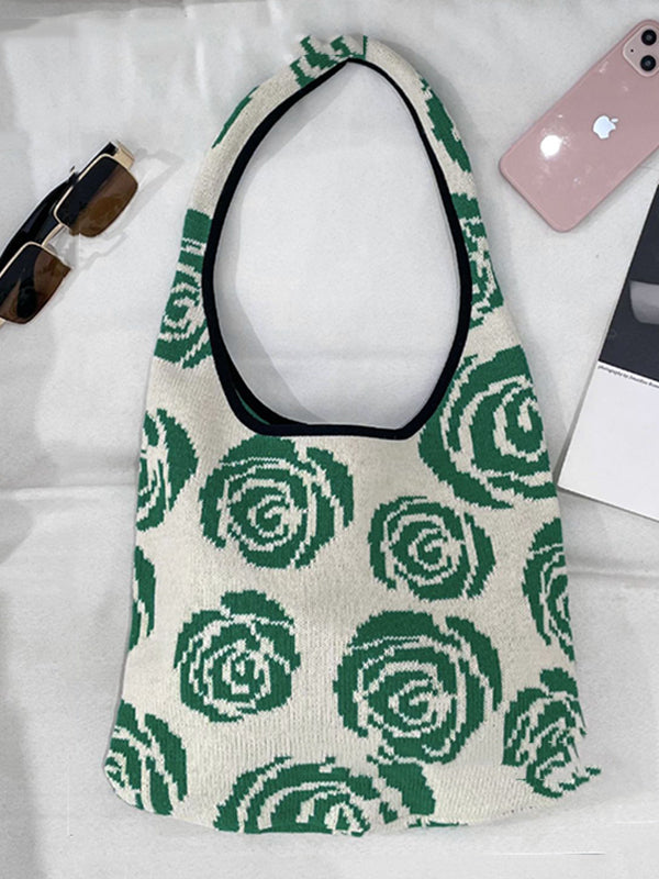 Original Creation Floral Weave Contrast Color Bags Accessories