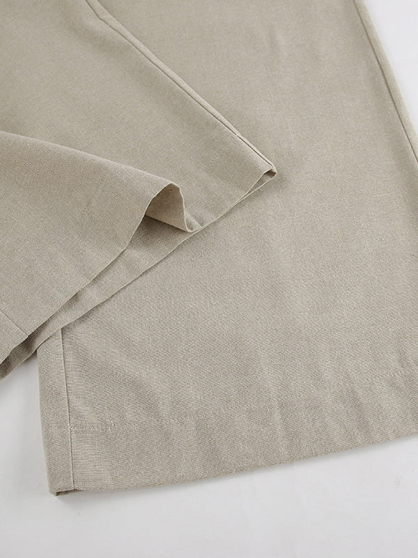 Loose Hollow Split-Joint Halter-Neck Vest + Elasticity High Waisted Pants Trousers Two Pieces Set