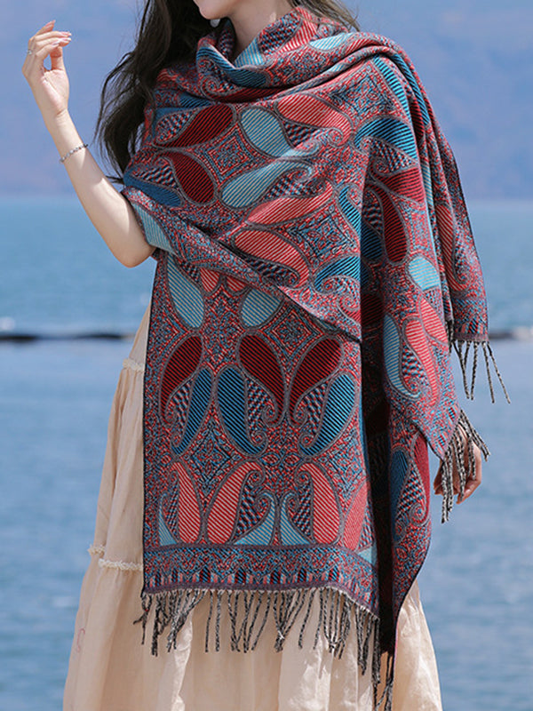 Keep Warm Tasseled Shawl&Scarf