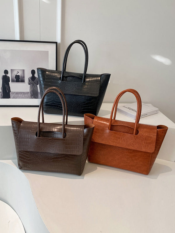Solid Color Split-Joint Tote Bags Handbags Bags