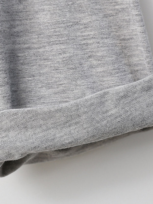 Simple Solid Color Long Sleeve Loose Modal Pajamas Sets