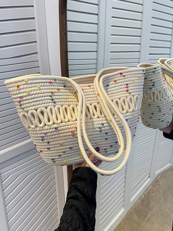 Contrast Color Hollow Polka-Dot Handbags