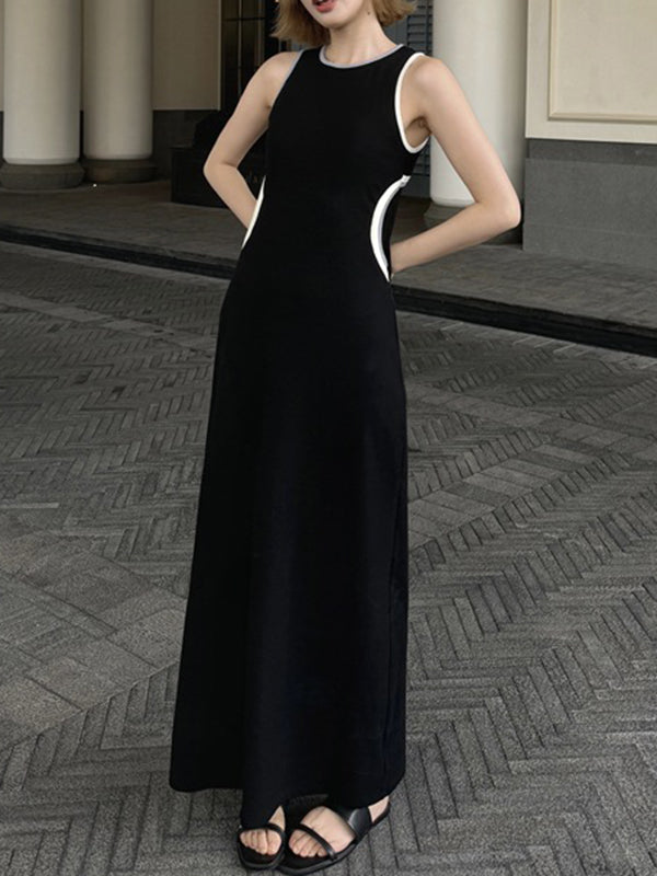Split-Joint Bodycon Sleeveless Round-Neck Maxi Dresses