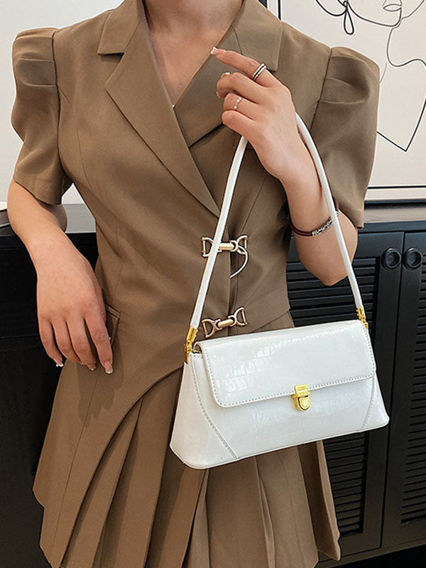 Crocodile Pattern Zipper Handbags