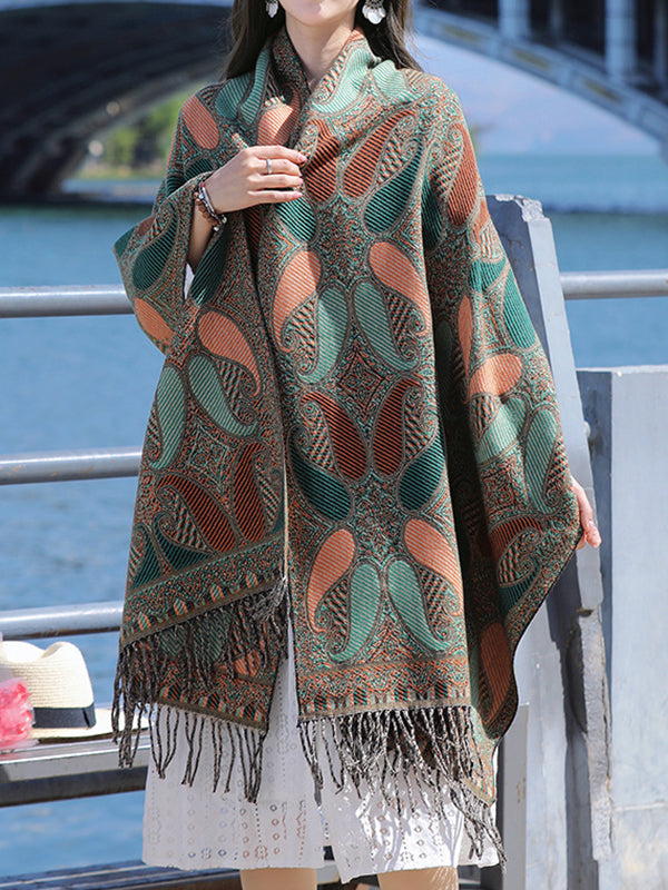Keep Warm Tasseled Shawl&Scarf