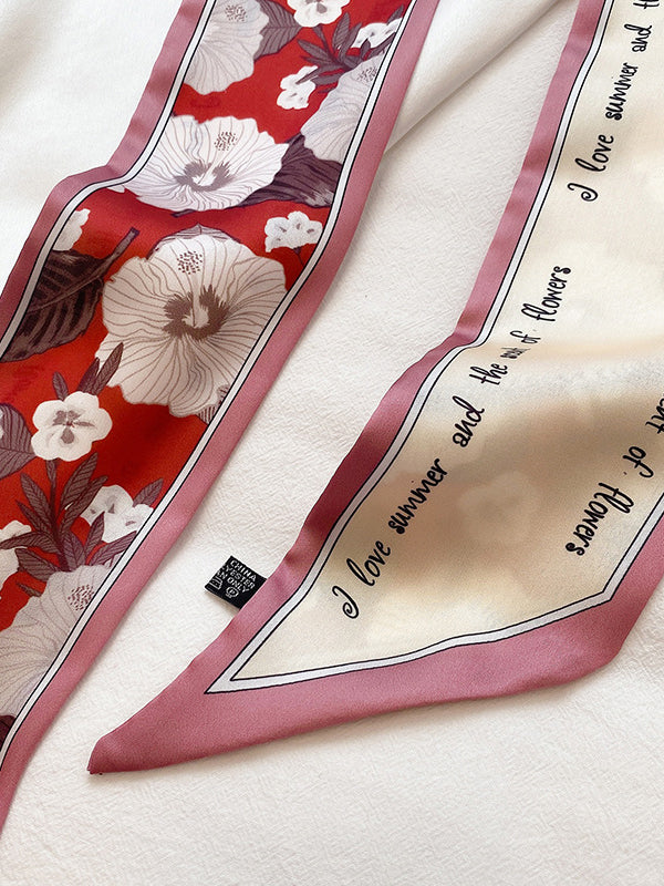 Urban Silk Imitation Letter Floral Printed Scarf