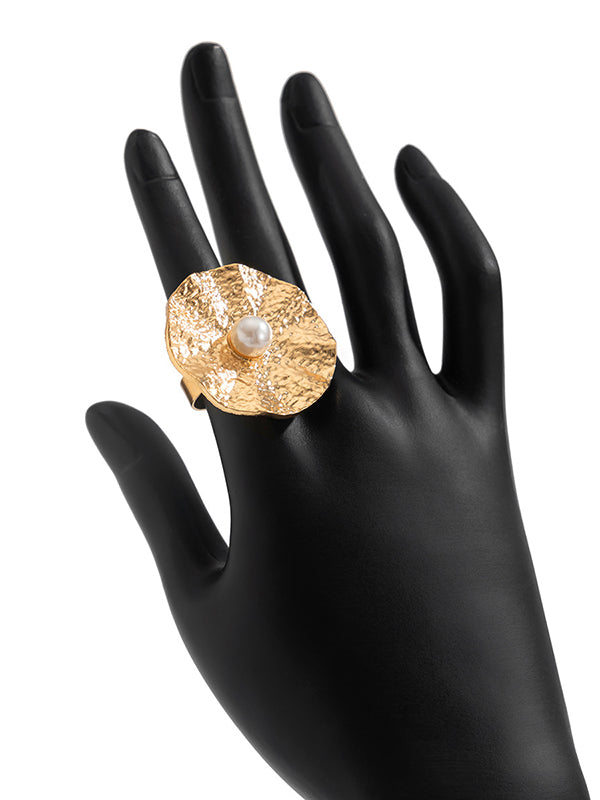 Geometric Pleated Shiny Rings Accessories
