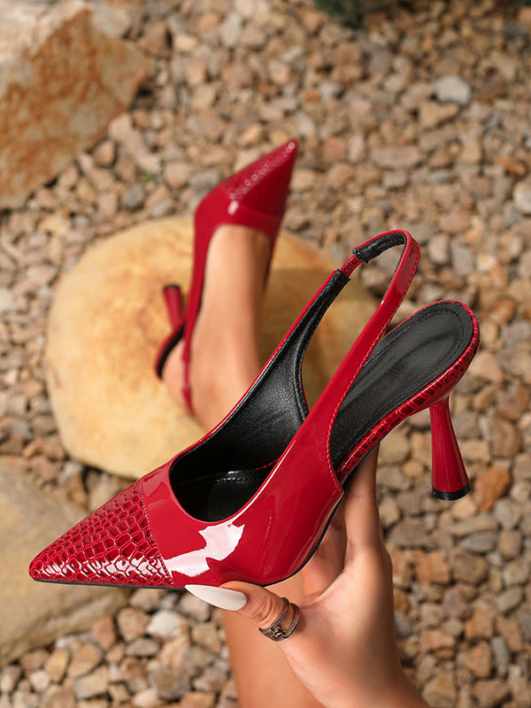 Pointed-Toe Split-Joint Slider Sandals Pumps