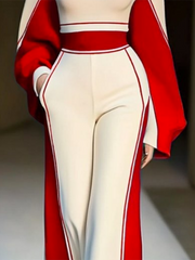 Striped Loose Wide Leg Trousers Casual Pants Bottoms