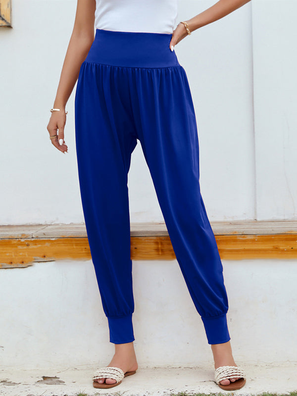 Simple Casual 9 Colors Pleated Harem Pants