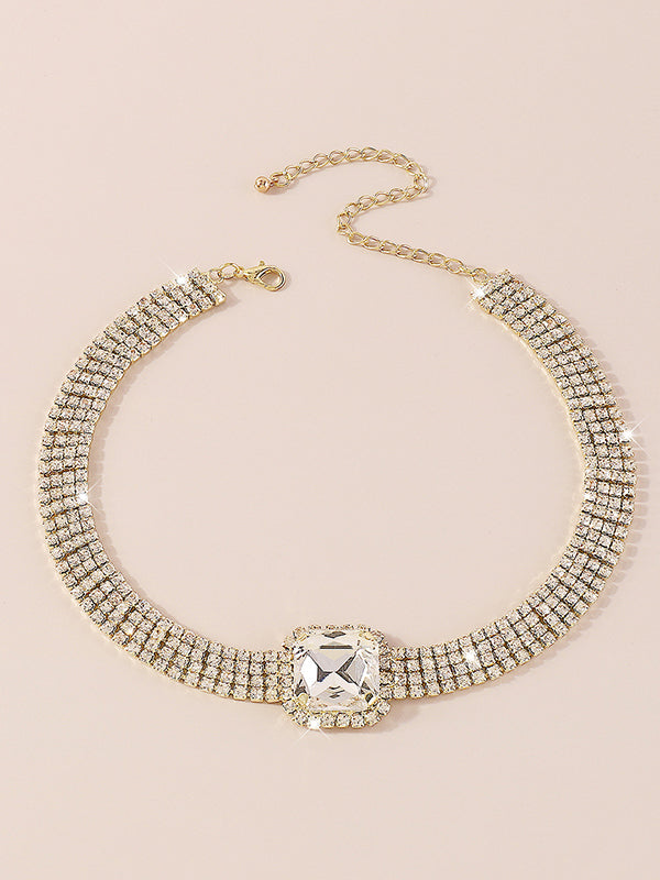 Geometric Rhine Stones Necklaces Accessories