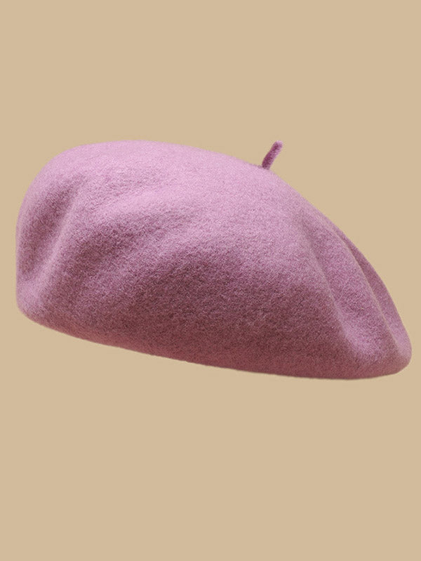 Simple Wool Solid Color Beret Hat