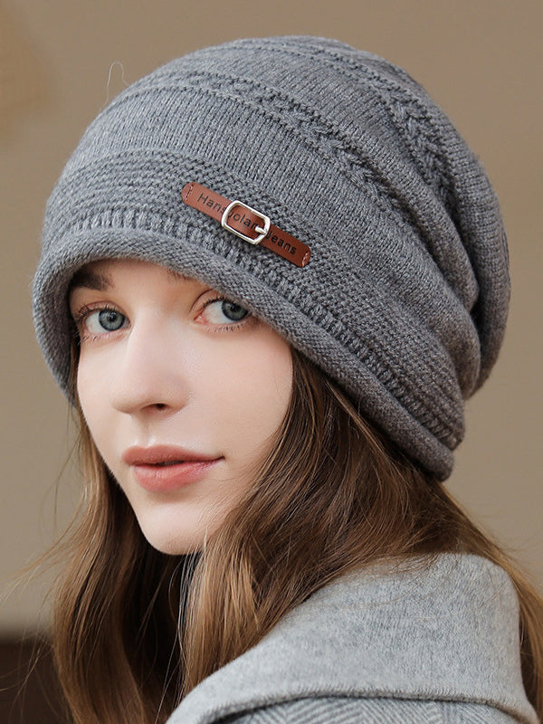 Buckle Keep Warm Knitted Hats