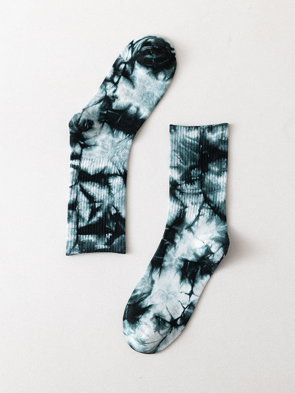 Pleated Tie-Dyed Socks