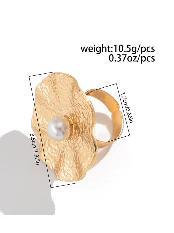 Geometric Pleated Shiny Rings Accessories