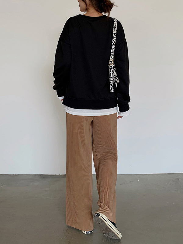 Casual Solid Color Pleats Capri-Pants Bottoms