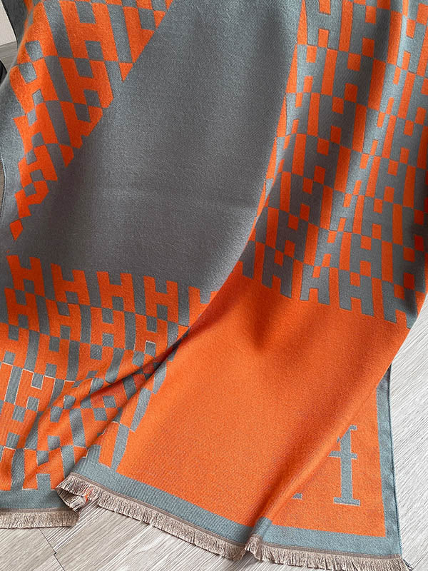 Vintage Printed Tasseled Imitated Cashmere Scarf