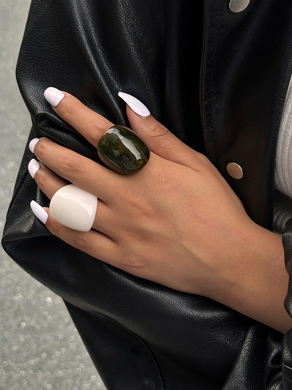 Geometric Shiny Irregularity Rings Accessories