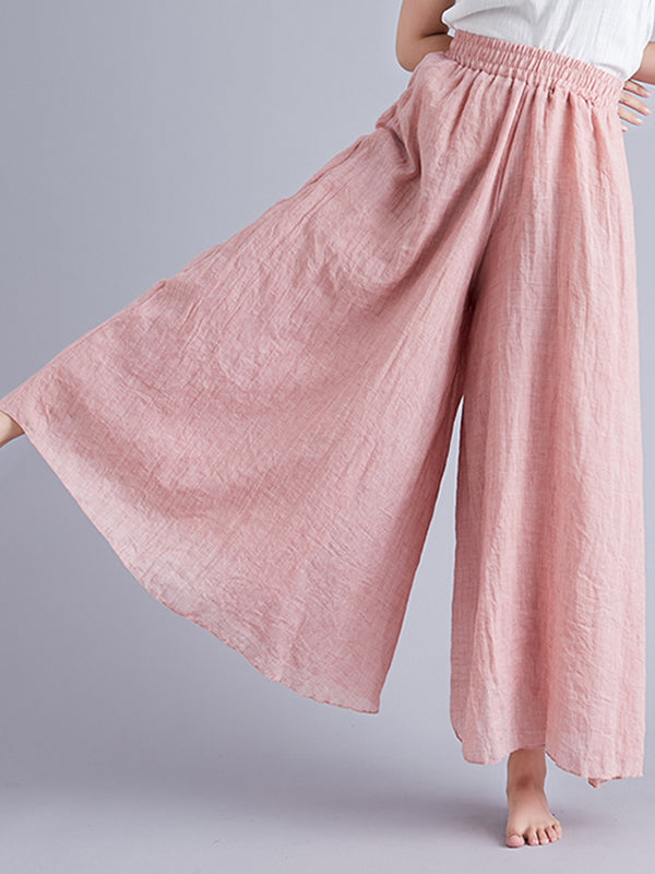 Elasticity Solid Color Loose Wide Leg Trousers Pants Culotte