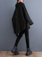 Asymmetric Split-Joint Zipper Long Sleeves Loose Heaps Collar Sweatshirt Tops