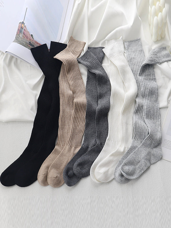 Casual Solid Color Stockings Accessories