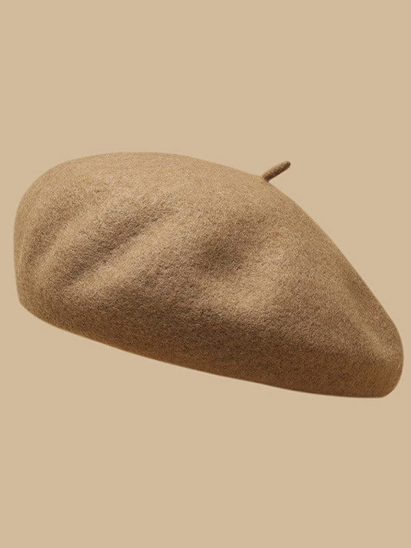 Simple Wool Solid Color Beret Hat