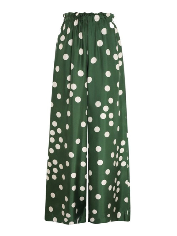 Casual Wide Leg Polka-Dot Elasticity Pants