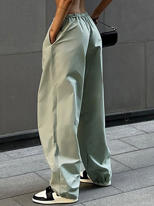 Drawstring Pockets Loose Trousers Pants