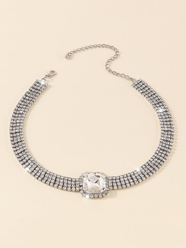 Geometric Rhine Stones Necklaces Accessories