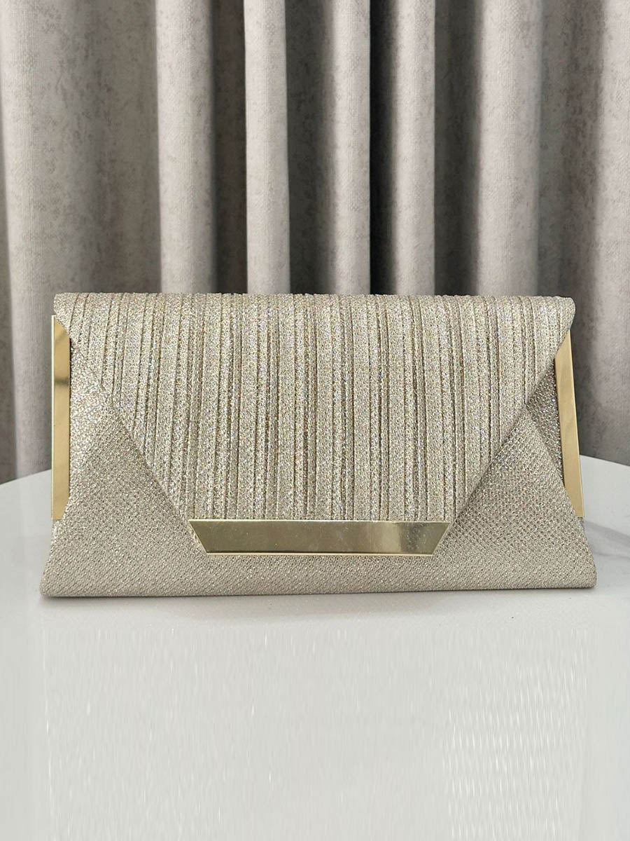 Chains Geometric Pleated Shiny Mini Bags Evening Bags & Clutches Crossbody Bags