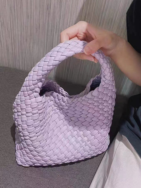 Solid Color Woven Handbags Bags