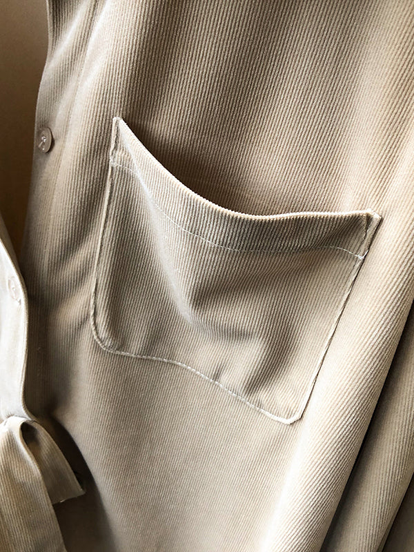 Casual Long Sleeves Loose Buttoned Solid Color Lapel Collar Blouses&Shirts Tops