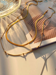 Double Layered Snake Chain Solid Color Necklaces Accessories