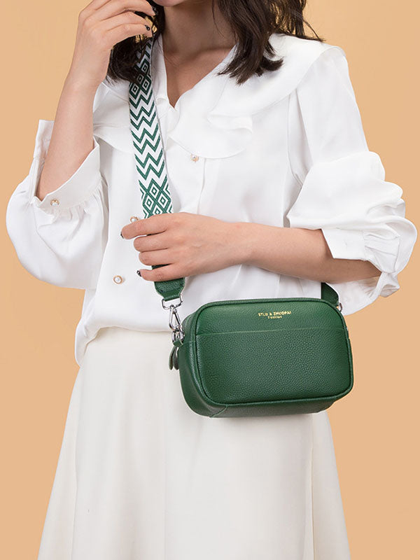 Letter Print Printed Solid Color Zipper Crossbody Bags