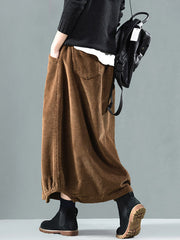 Elasticity High-Waisted Solid Color Split-Joint Loose Skirts