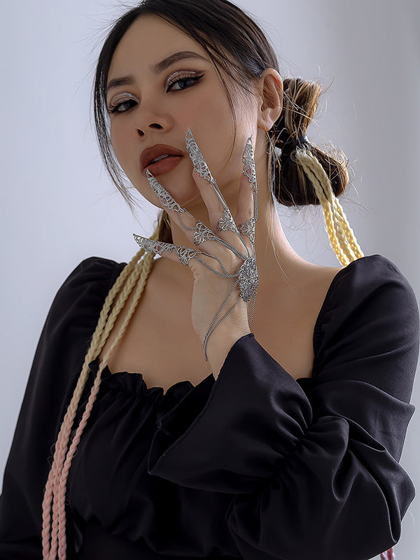 Chains Hollow Solid Color Nail Protectors Bracelet Accessories