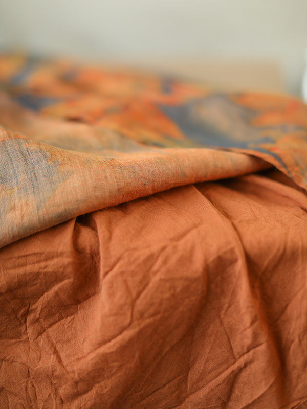 Drawstring Elasticity Floral Printed Loose Skirts