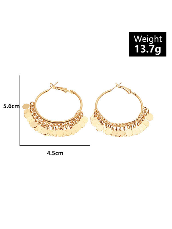 Tasseled Solid Color Geometric Earrings Accessories