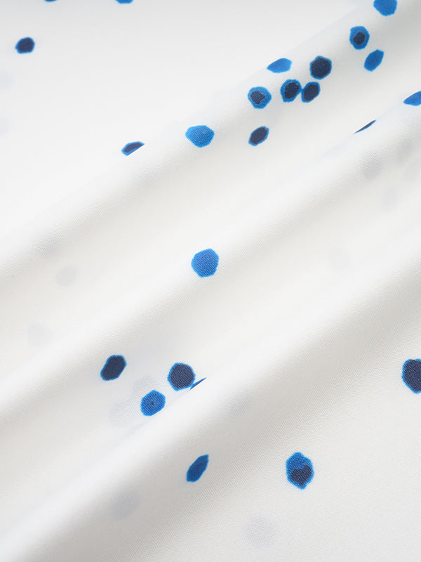 Pleated Polka-Dot Tied Waist High Waisted High-Low V-Neck Maxi Dresses