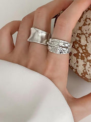 Adjustable Geometric Solid Color Rings Accessories