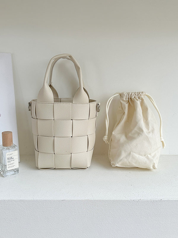Solid Color Woven Handbags Crossbody Bags