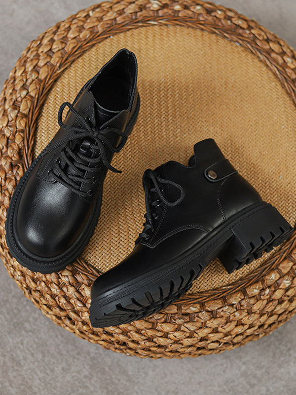 Lace-Up Rivet Round-Toe Split-Joint Dr. Martens Boots Boots