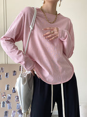 Simple Casual Loose Solid Color Sun-Protection T-Shirt Top