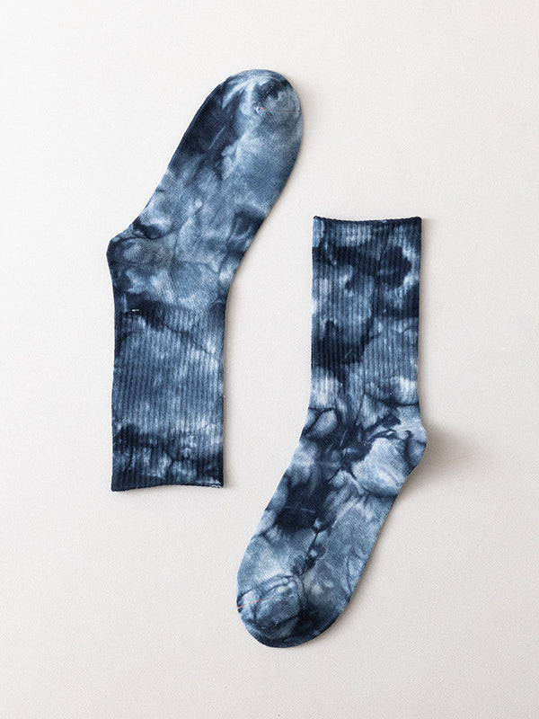 Pleated Tie-Dyed Socks