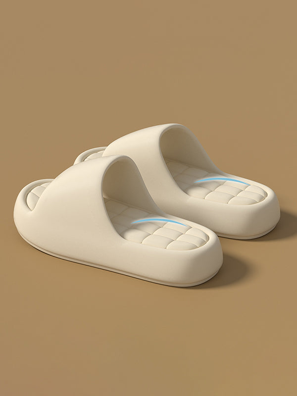 Open Toe Solid Color Slippers Platform Shoes