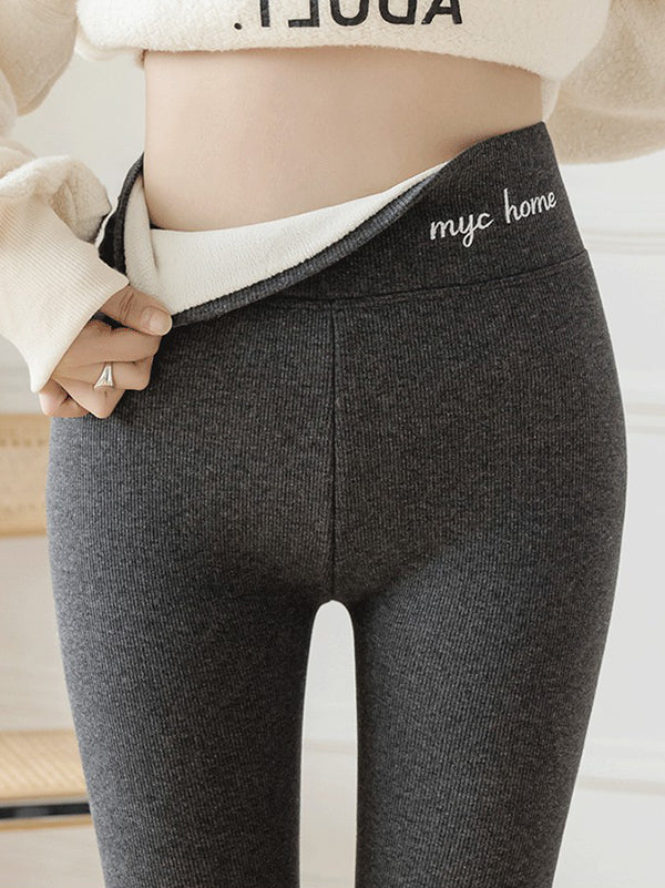 Casual Skinny Leg Letter Print Keep Warm Leggings