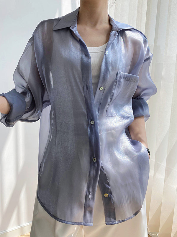 Original Simple Casual Solid Color Sun-Protection Blouse
