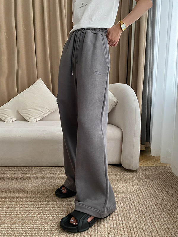 Solid Color High Waisted Wide Leg Casual Pants Bottoms